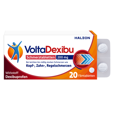 VoltaDexibu Schmerztabletten, Dexibuprofen 200 mg